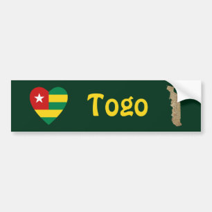 Adesivo de Para-choque do Coração da Bandeira do T