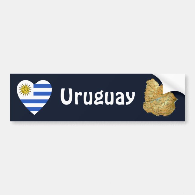 Adesivo de Para-choque do Coração da Bandeira do U (Frente)