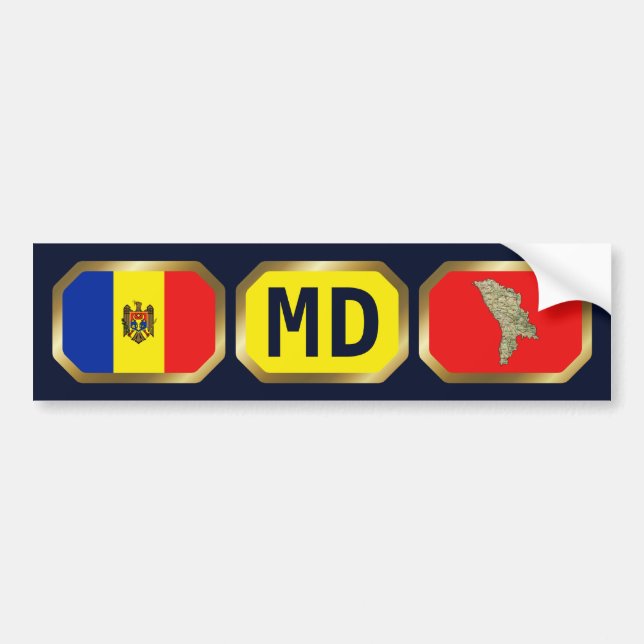 Adesivo de Para-choque do Mapa da Bandeira da Mold (Frente)