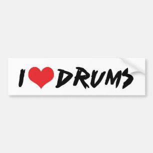 Adesivo de Para-choque Eu Amo Bateria