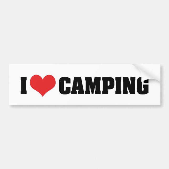 Adesivo de Para-choque Eu Amo Camping (Frente)