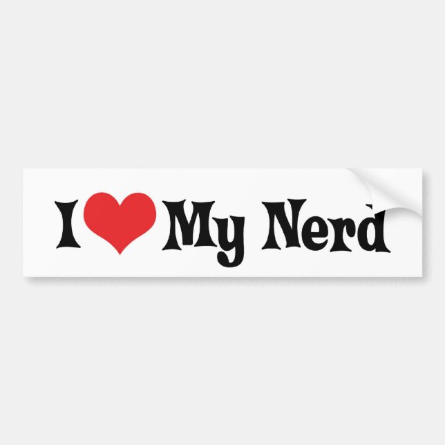 Adesivo de Para-choque Eu Amo Meu Nerd (Frente)