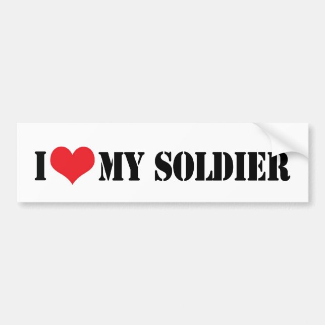 Adesivo de Para-choque Eu Amo Meu Soldado (Frente)