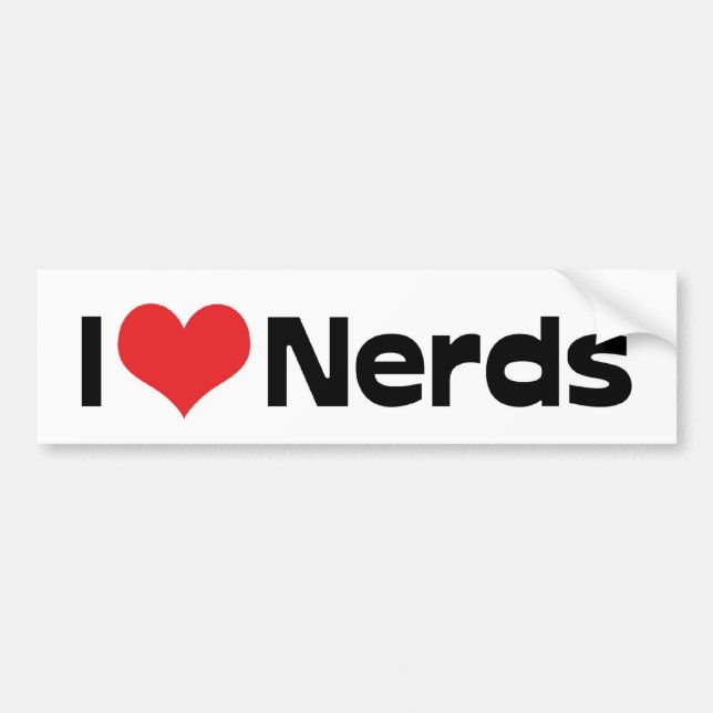 Adesivo de Para-choque Eu Amo Nerds (Frente)