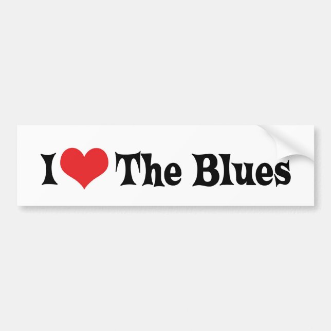 Adesivo de Para-choque Eu Amo o Blues (Frente)