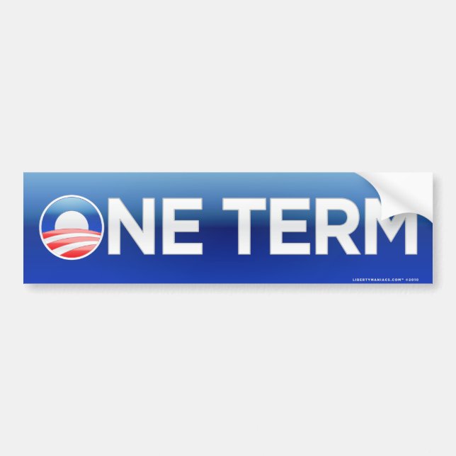 Adesivo de Para-choque Obama Um Mandato (Frente)