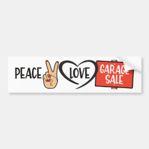 Adesivo de Para-choque Paz, Amor, Liquidação de Ga