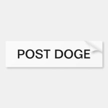 Adesivo de para-choque POST DOGE (branco/preto)