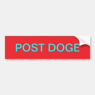 adesivo de para-choque POST DOGE (vermelho/ciano)