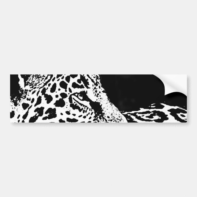 Adesivo de Para-choque Preto e Branco de Leopardo  (Frente)