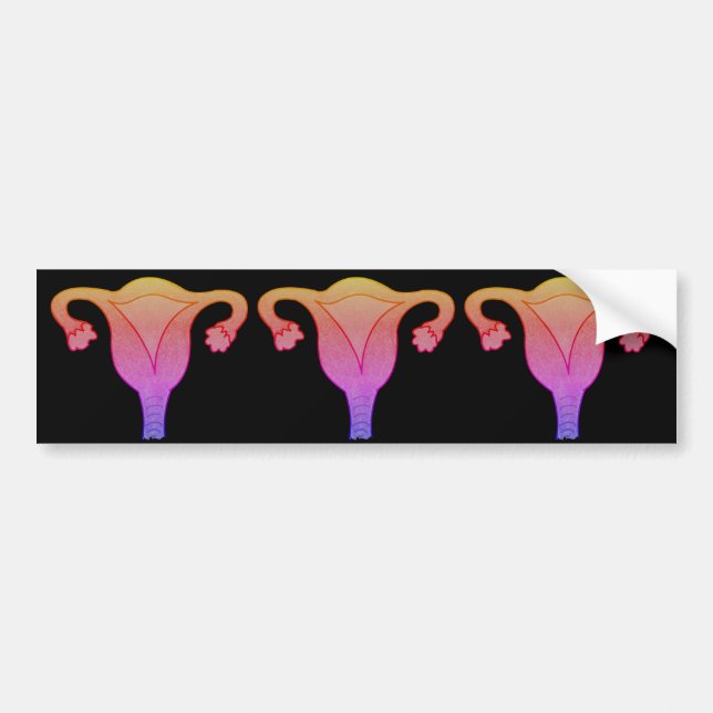 Adesivo de para-choque Útero Feminista (Frente)