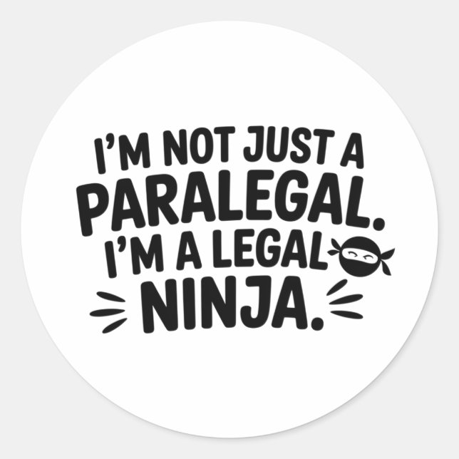 Adesivo de Paralegal Ninja Jurídico | Decalque (Frente)