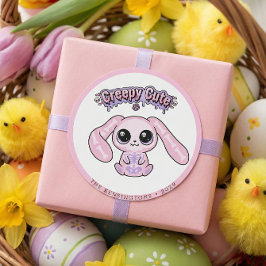 Adesivo de Páscoa de Coelho Goth Rosa Fofo e Assus