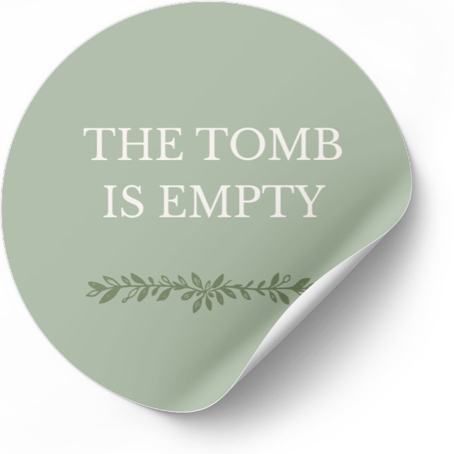 Adesivo de Páscoa O Túmulo Está Vazio  (Faith-based Easter sticker inspired by Scripture and resurrection hope.)