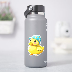 Adesivo de pato de borracha amarelo fofo e caprich