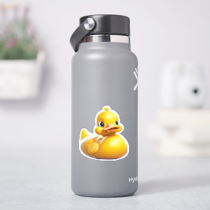 Adesivo de pato de borracha amarelo fofo e caprich