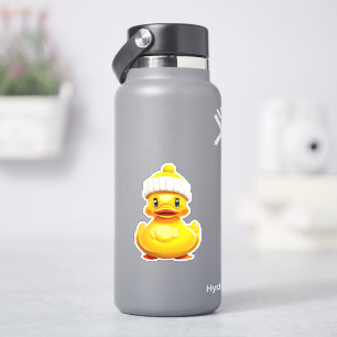 Adesivo de pato de borracha amarelo fofo e caprich