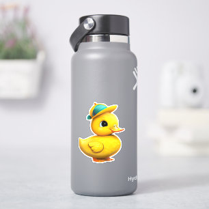 Adesivo de pato de borracha amarelo fofo e caprich