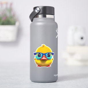 Adesivo de pato de borracha amarelo fofo e caprich