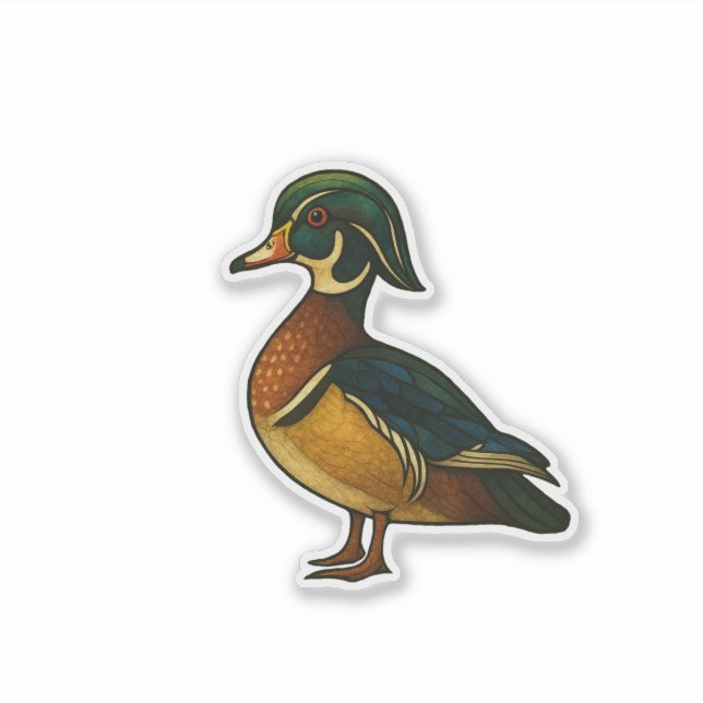 Adesivo de Pato de Madeira (Frente)