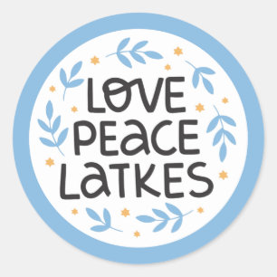 Adesivo de Paz do Hanukkah e Latkes