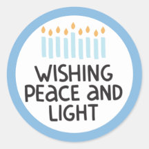 Adesivo de Paz e Luz do Hanukkah