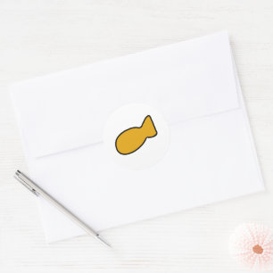 Adesivo de peixe amarelo personalizável