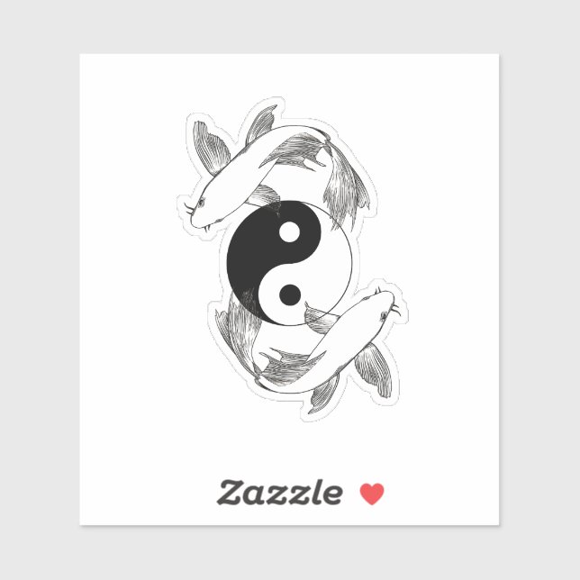 Adesivo de peixe Koi Ying Yang (Folha)