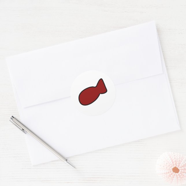 Adesivo de peixe vermelho personalizável (Envelope)