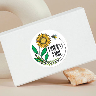 Adesivo de Pequenos Negócios Feliz Correio Abelha 