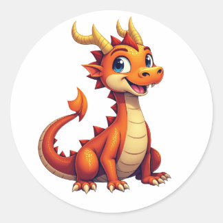 Adesivo de Personagem de Dragão Amigável