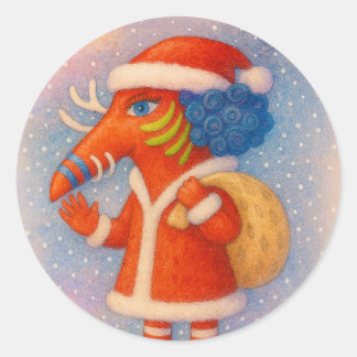 Adesivo de Personagem de Natal Sonhador Fofo