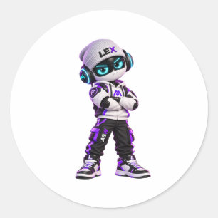 Adesivo de Personagem de Robô de IA Futurista Lex