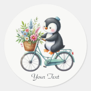 Adesivo de Pinguim de Bicicleta Floral