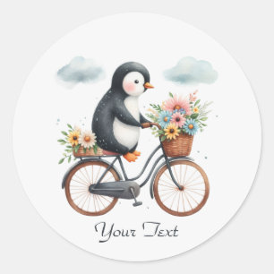 Adesivo de Pinguim de Bicicleta Floral