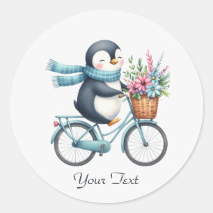 Adesivo de Pinguim de Bicicleta Floral