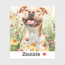 Adesivo de Pit Bull – Design de Aquarela