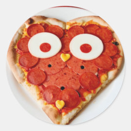 Adesivo de Pizza em Forma de Coração - Comida Dive