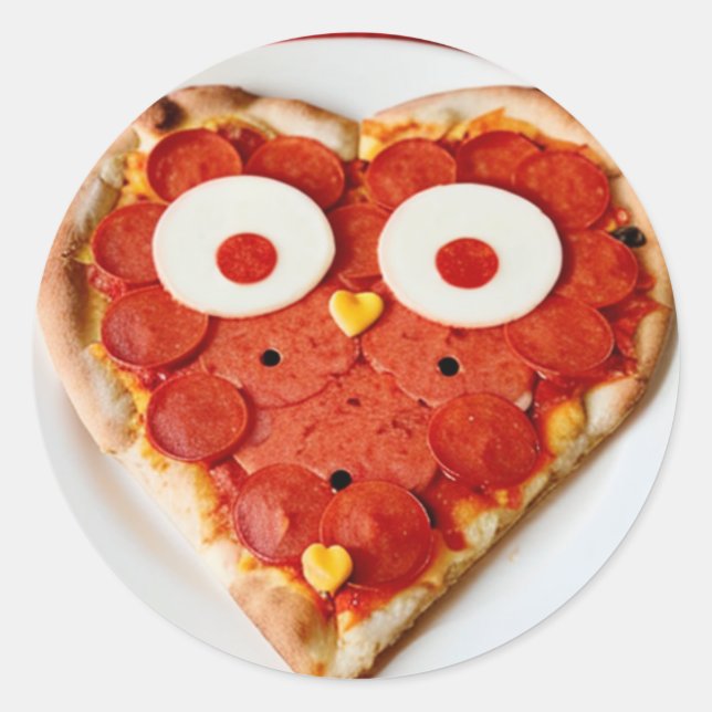Adesivo de Pizza em Forma de Coração - Comida Dive (Frente)