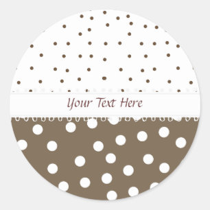 Adesivo de Polkadot Branco e Castanho