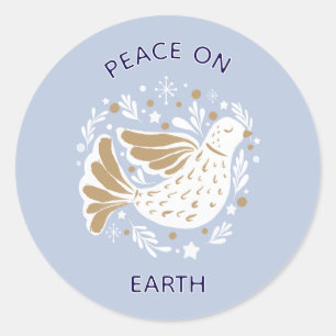 Adesivo de Pombo da Paz de Natal na Terra