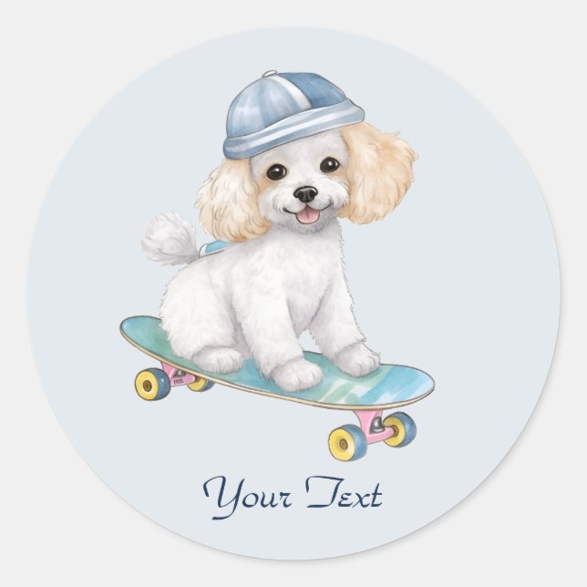 Adesivo de Poodle em Aquarela (Frente)
