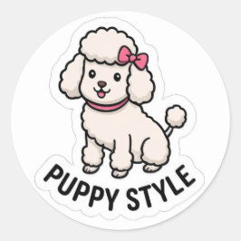Adesivo de Poodle Fofo no Estilo Cachorrinho – Ama