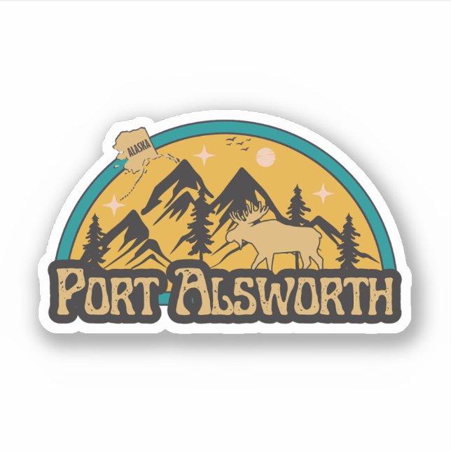 Adesivo de Port Alsworth, Alasca (Frente)