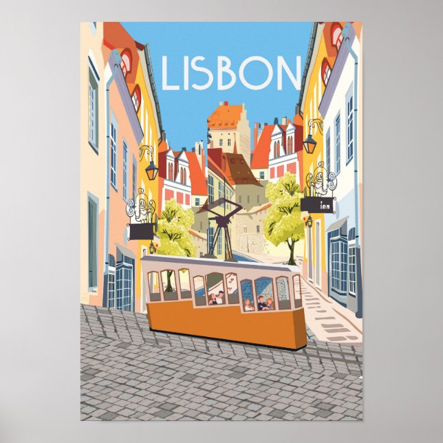 Adesivo de poster de viagens Lisboa LIsboa portuga (Frente)