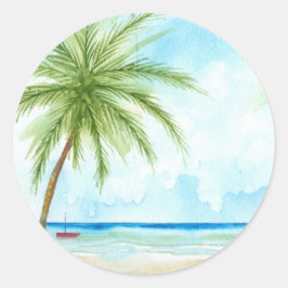 Adesivo de praia tropical