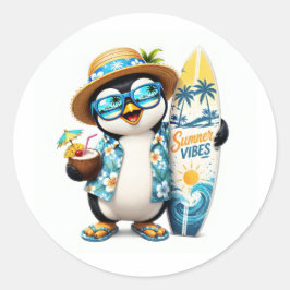 Adesivo de Prancha de Surf de Pinguim de Verão Fof