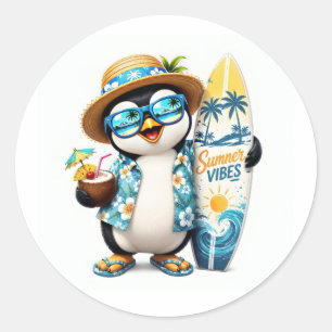 Adesivo de Prancha de Surf de Pinguim de Verão Fof