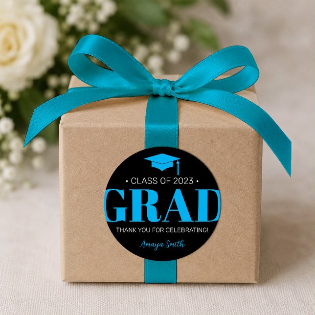Adesivo de presente de formatura Simple Modern GRA (Criador carregado)
