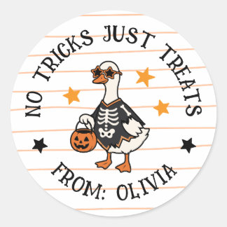 Adesivo de Presente de Halloween Sem Truques Apena